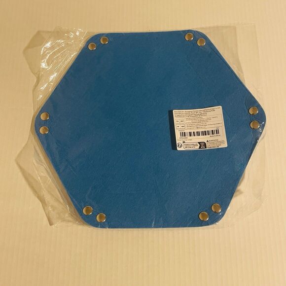 Gaming Hexagon Dice/Miscellaneous Tray Blue Faux Suede Rolling Arena RPG D&D - Picture 3 of 7